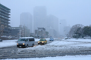 東京都心雪景色