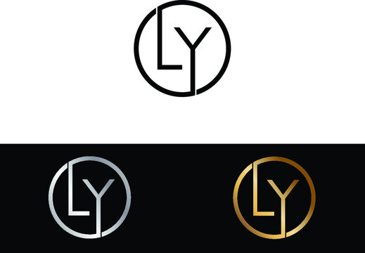 LY circle Shape Letter logo Design