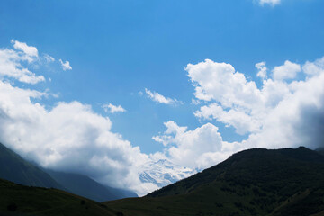 View of the mountains of the North Caucasus. Karmadon gorge