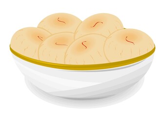 Peda Indian Sweets or Mithai Food Vector