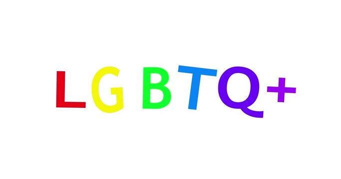 LGBTQ+, Rainbow background and text-LGBT Rainbow LGBT text. 3d render