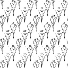 Hand drawn floral seamless pattern