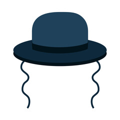 hanukkah, orthodox jewish hat accessory traditional flat icon