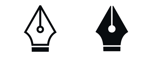 Fountain pen icon, pen tool symbol 
