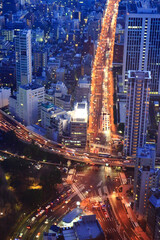 Fototapeta premium 東京都心赤羽橋交差点夜景