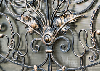 The fragment of forged metal products. close-up.