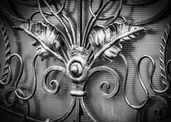 The fragment of forged metal products. close-up.