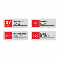 Modern icons of radio stations and smartphones functions. Vector graphics symbols.