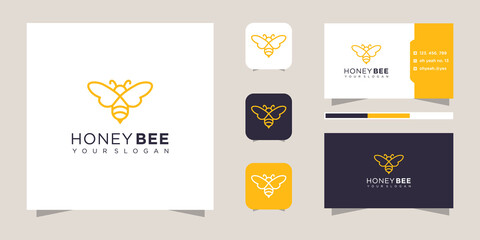Fototapeta na wymiar Honey bee logo design