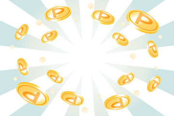 フラッシュと硬貨　長方形　ポイント