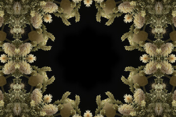 abstract colorful seamless pattern with floral motifs from flowers and leaves. High quality photo