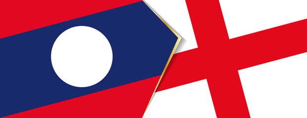 Laos and England flags, two vector flags.