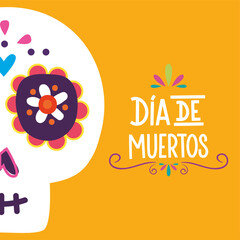 Dia de los muertos poster. Day of the Dead - Vector