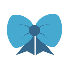 blue gift bow decoration ornament flat icon