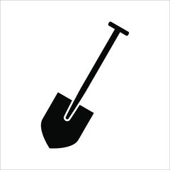 Mini Shovel icon flat. Illustration isolated vector sign symbol