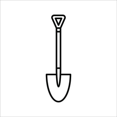 Mini Shovel icon flat. Illustration isolated vector sign symbol