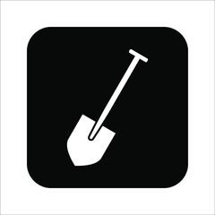 Mini Shovel icon flat. Illustration isolated vector sign symbol