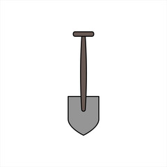 Mini Shovel icon flat. Illustration isolated vector sign symbol