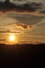 unset view with beautiful golden sky 