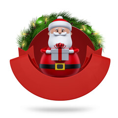 santa claus with gift box