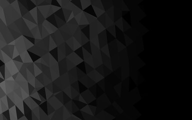 Dark Black vector shining triangular pattern.