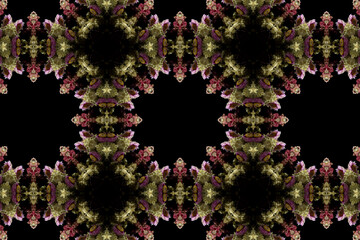 abstract colorful seamless pattern with floral motifs from flowers and leaves. High quality photo