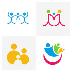 Set of Family logo design vector template, Illustration design Community, Symbol Icon