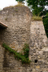 Fortress walls of an ancient castle in the city of Cesis in Latvia July 2020.