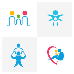Set of Family logo design vector template, Illustration design Community, Symbol Icon