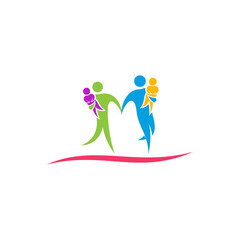 Family logo design vector template, Illustration design Community, Symbol Icon