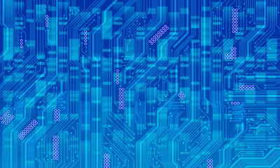 abstract blue scientific and biology technology background with circuit board and dna genome sequence map