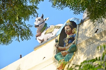 stone carving and sculptures of meenakshi amman temple madurai tamil nadu
