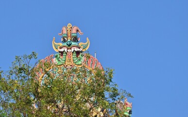stone carving and sculptures of meenakshi amman temple madurai tamil nadu
