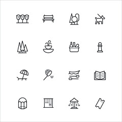 Icons for park navigation in the same style