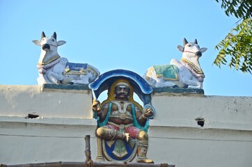 stone carving and sculptures of meenakshi amman temple madurai tamil nadu
