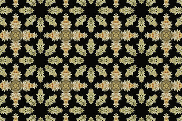 abstract colorful seamless pattern with floral motifs from flowers and leaves. High quality photo