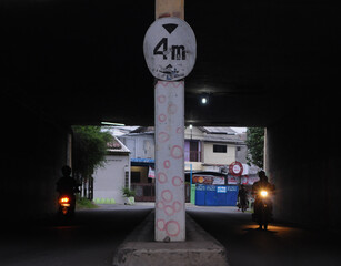 a rider crossing the two sides of the Tunnel