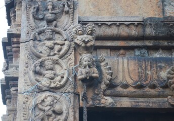 stone carving and sculptures of meenakshi amman temple madurai tamil nadu
