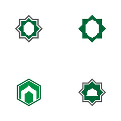 Set Mosque window vector icon design template