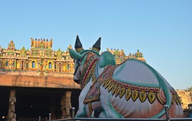 stone carving and sculptures of meenakshi amman temple madurai tamil nadu
