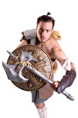 Fototapeta na wymiar strong gladiator posing