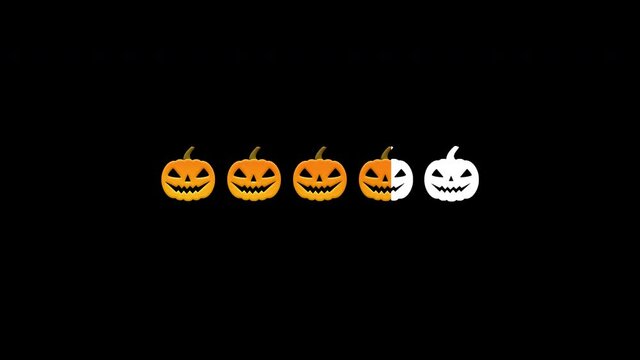 Halloween pumpkins loading bar, isolated on a transparent background 