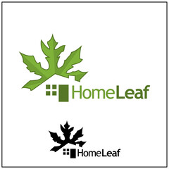 Home Leaf logo. Logo vector illustration. Abstract house logo	