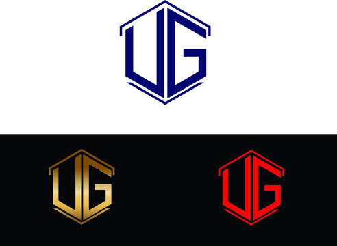 UG hexagon shape Letters Design

