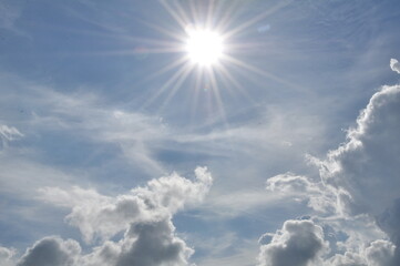 Naklejka na ściany i meble Beautiful sky and beautiful clouds on sun shine 