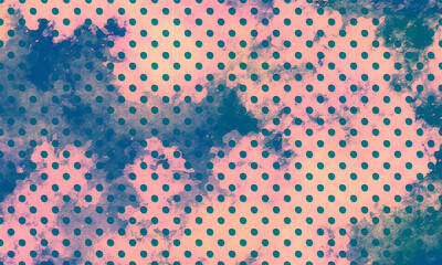 abstract grunge background. polka dot background. old cracked wall with dots. blue purple pink shades