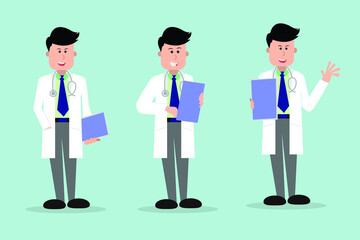 smiley doctor with carrying paper