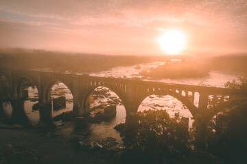Foggy Sunrise Over the James River in Richmond, Virginia