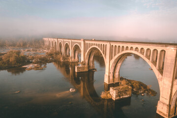 Foggy Sunrise Over the James River in Richmond, Virginia