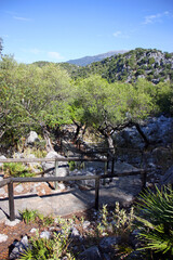Stone trail going up to the Roman city of Ocuri in Ubrique, Cádiz province Spain